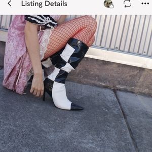 ISO Checkered leather retro boots